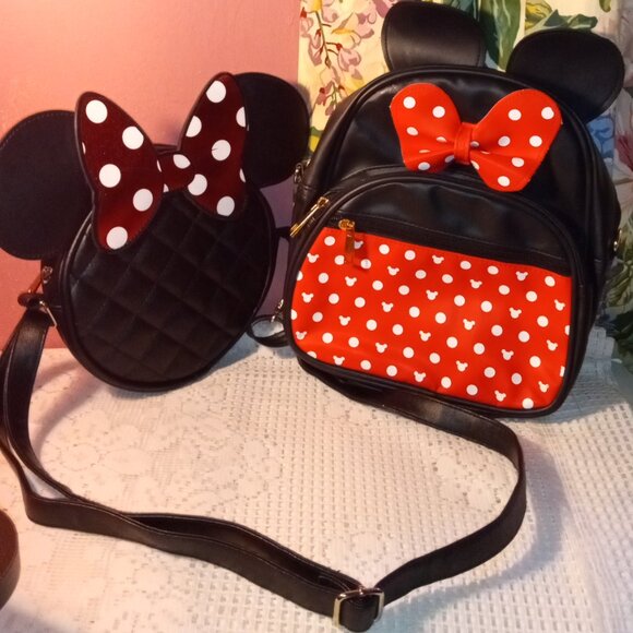 Disney Minnie Mouse Girls Fashion Red and Black Mini-Backpack and Girls Purse - Picture 16 of 16